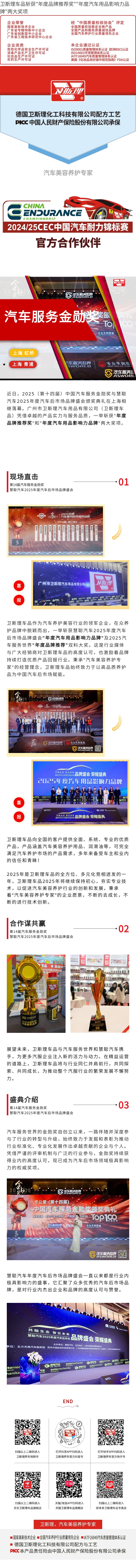 卫斯理车品荣获年度品牌推荐奖年度汽车用品影响力品牌两大奖项