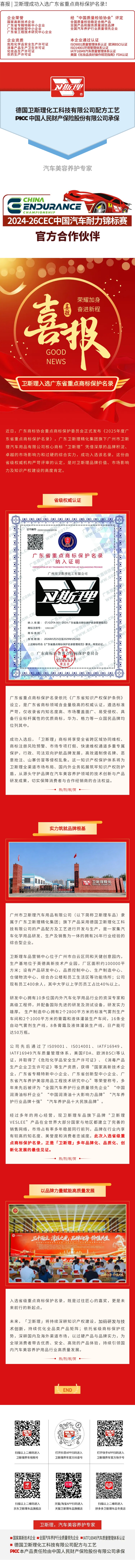喜报！卫斯理成功入选广东省重点商标保护名录！